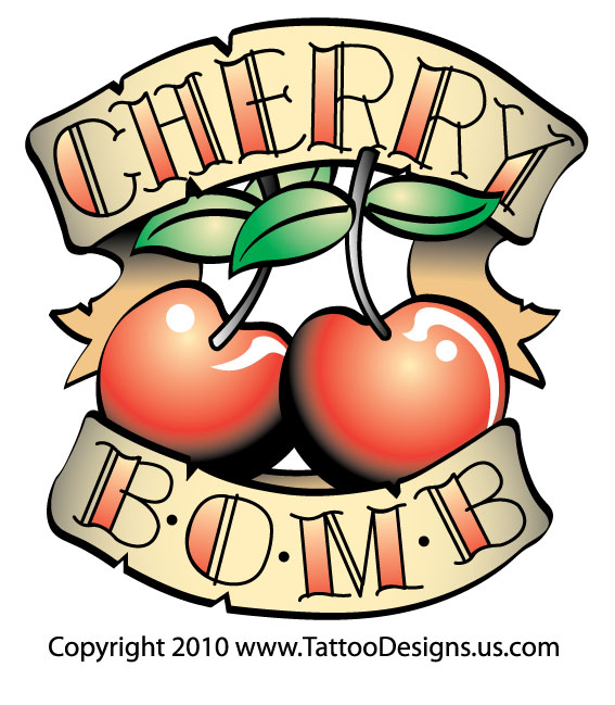 It's a play off of the old Cherry Tattoo Design The Tattoo Lettering and