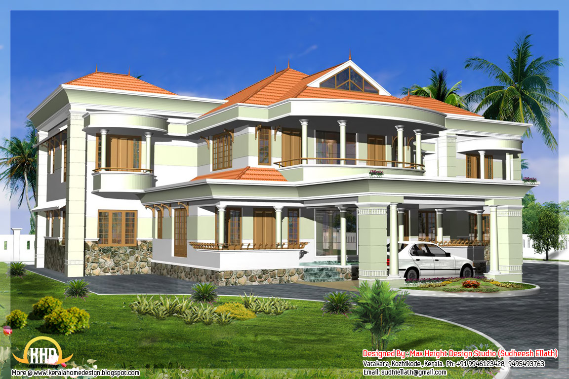3520 square feet house elevation in 3D