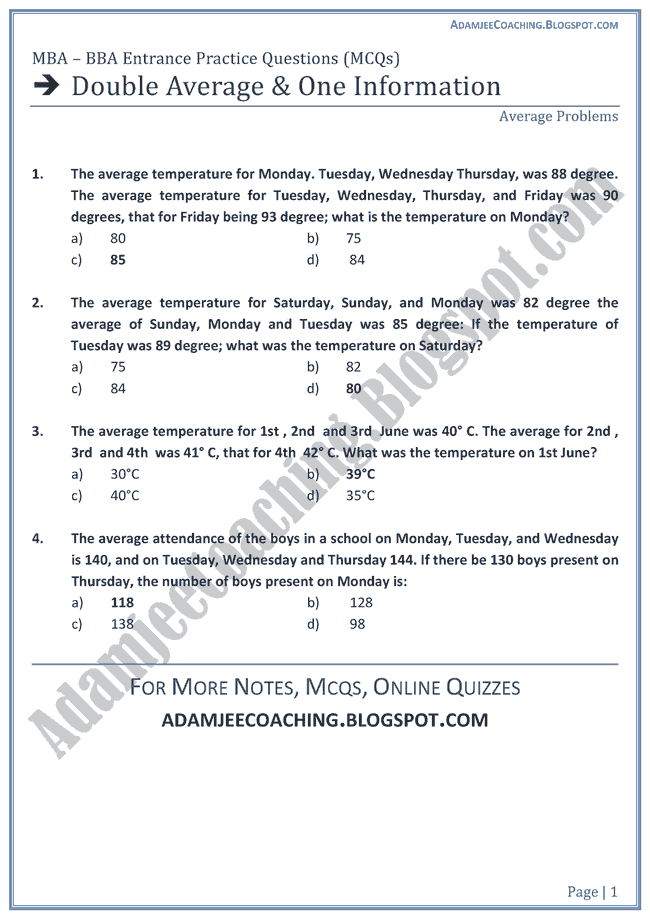 Double-Average-and-One-Information-aptitude-test-preparation-for-mba-bba