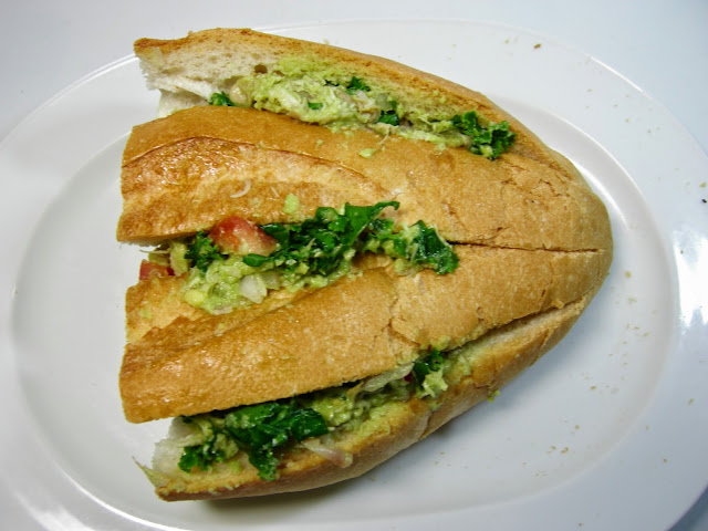 Avocado  mixture in bread
