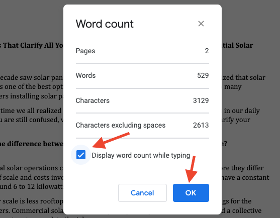 How to Enable Word Count on Google Docs?