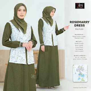 Koleksi Gamis Motif Silmi terbaru Rosemarry Dress