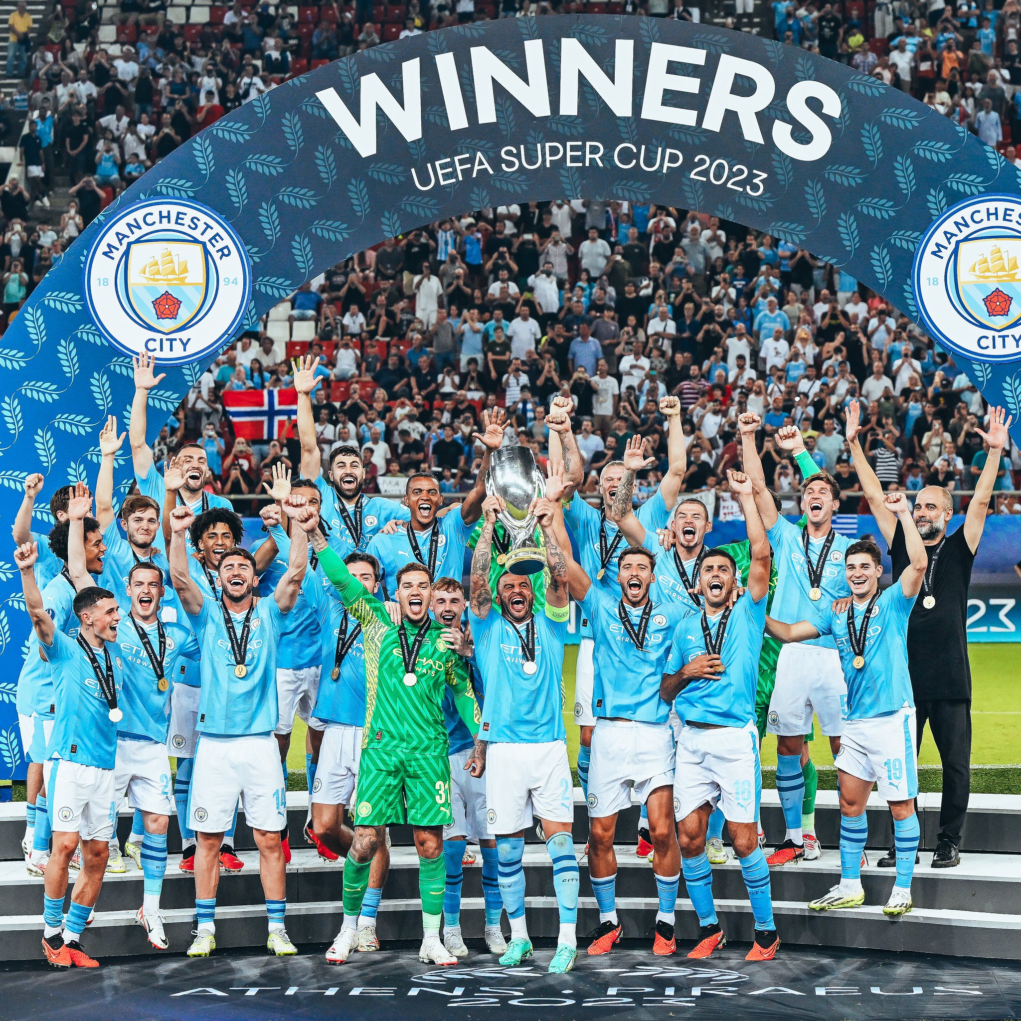 Manchester City are Uefa Super Cup 2023 winners after beating Sevilla 5-4 on penalties in Greece on Wednesday 16 August, 2023