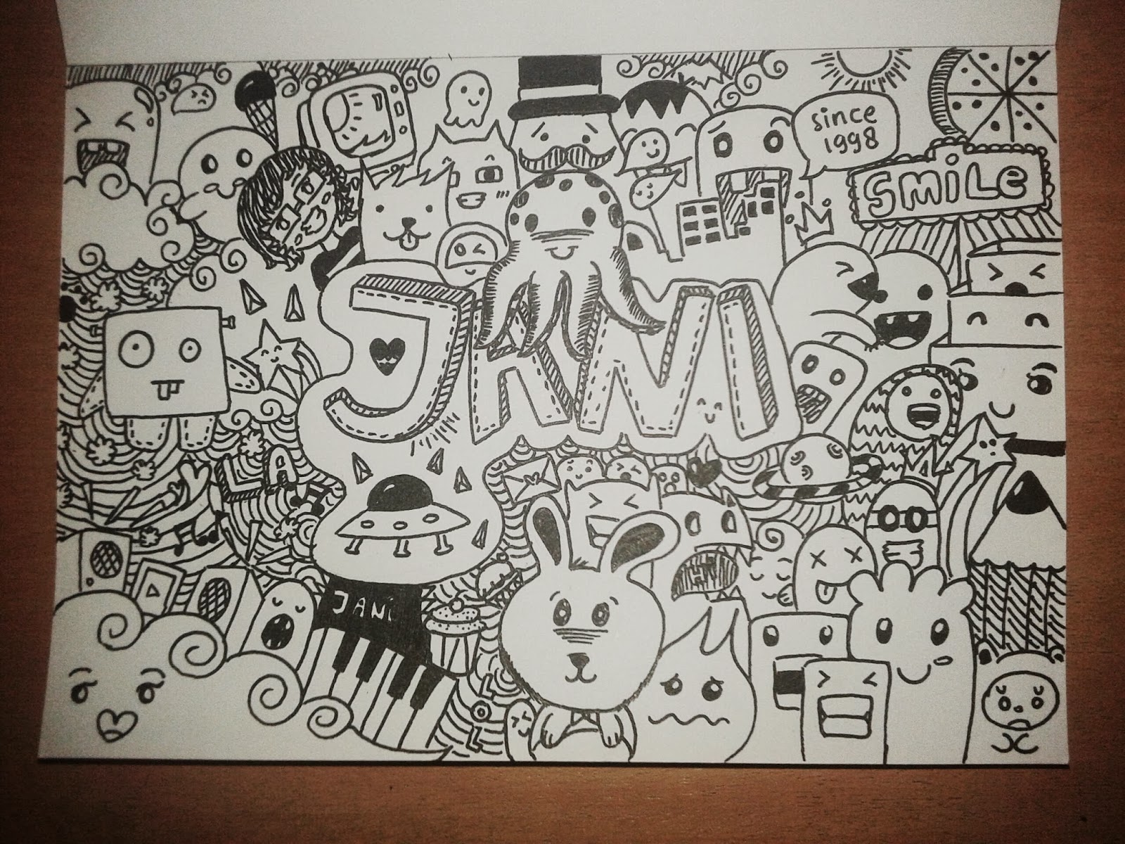 Gambar Contoh Gambar Doodle Art Kimcil Simple Sederhana Keren Tema