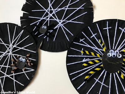 Halloween paper plate spiders