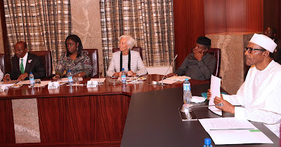 IMF boss, Christine Lagarde and Nigeria's Economic team