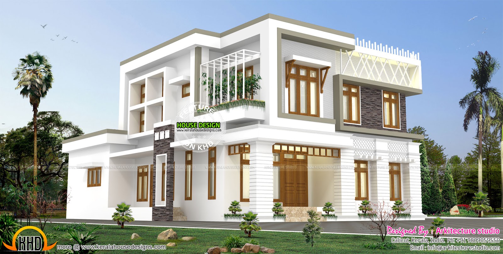 Contemporary style 6  bedroom  home  Kerala home  design and 