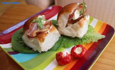 Carole's Chatter: Pancetta Sliders with Heirloom Tomato