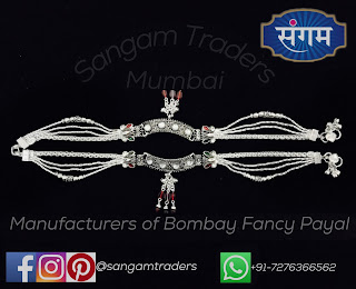 bombay fancy silver payal