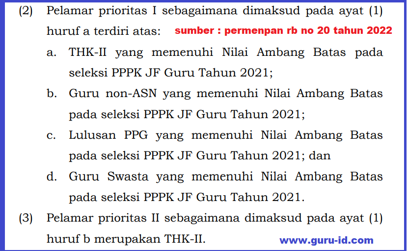 kategori pelamar pppk guru 2022