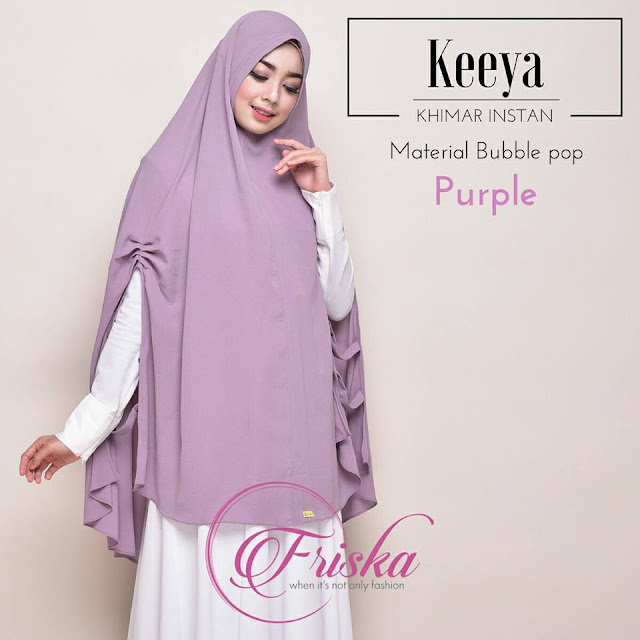 Keeya Khimar Instant warna ungu dari friska hijab