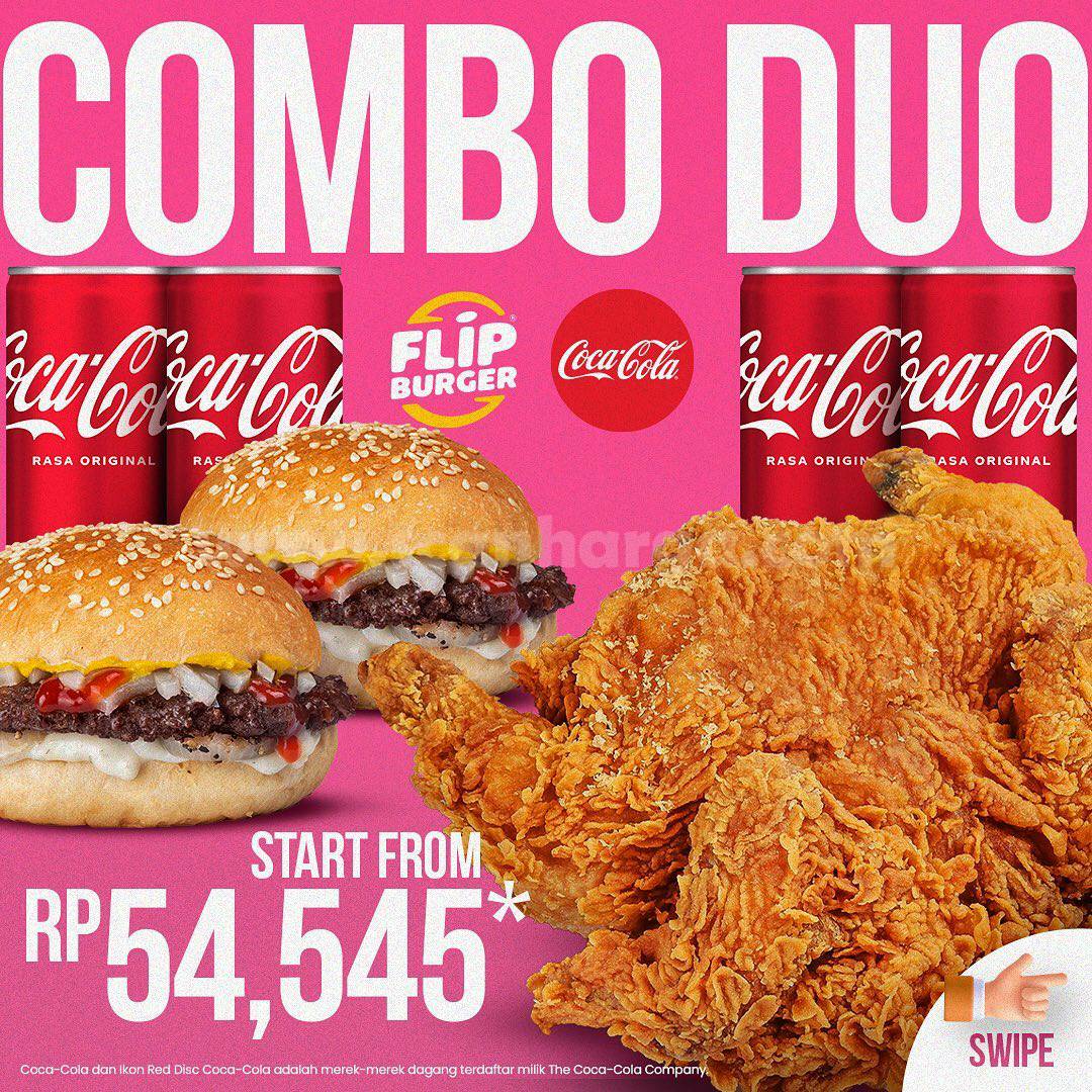 Promo FLIP BURGER COMBO DUO Start From Rp 54.545