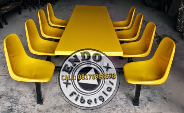 Jual meja kursi fiber untuk kantin Meja Kursi Fiberglass