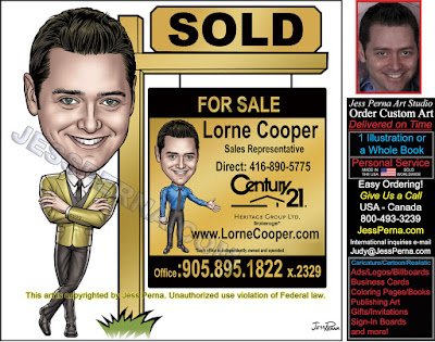 Century 21 Canada Real Estate Caricature Sign