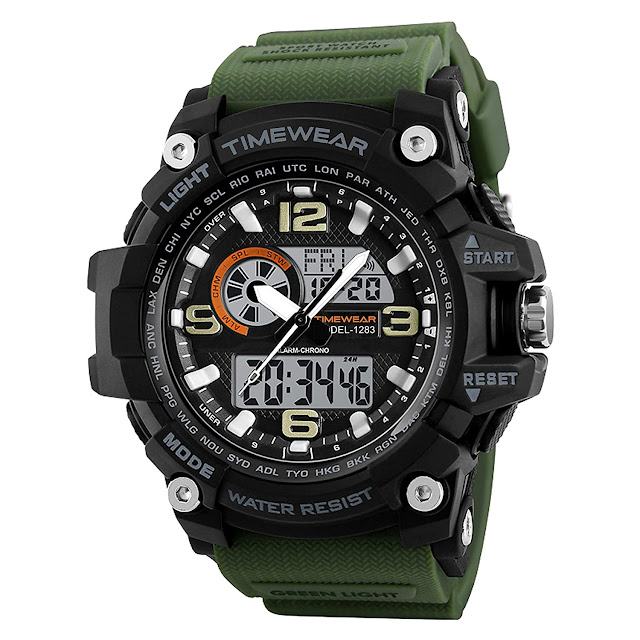 Timewear Military Series Analog Digital Silicone Strap Watch for Men