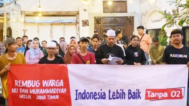 Warga NU-Muhammadiyah Gresik Gelar Rembuk 'Indonesia Lebih Baik Tanpa 02'
