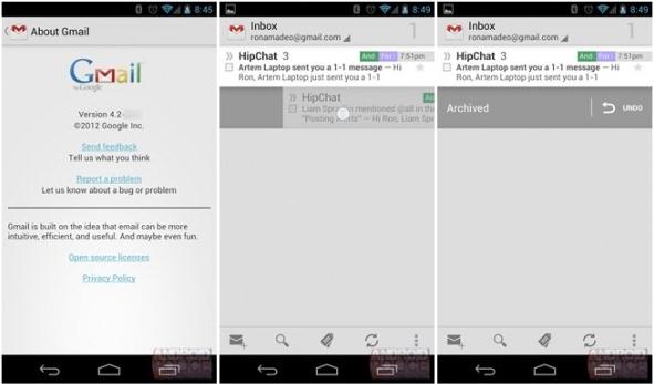 android 4.2 gmail for ics device