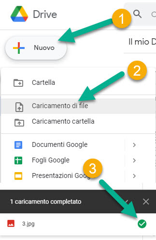 caricamento di file in google drive