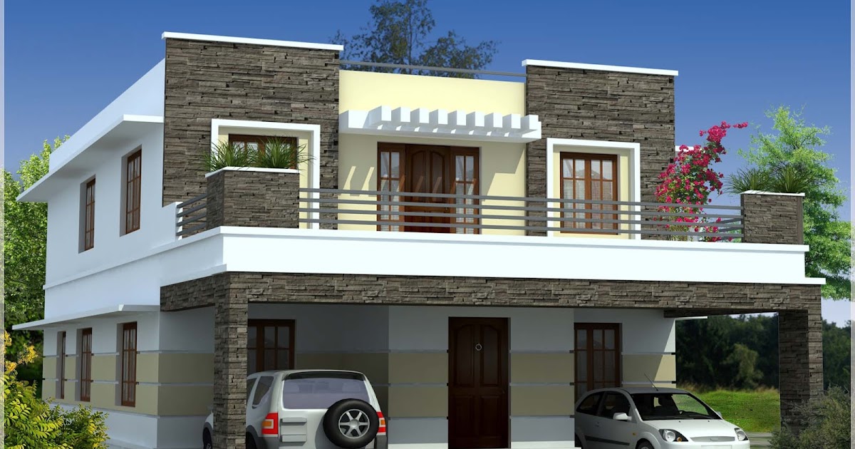 SIMPLE CONTEMPORARY  STYLE KERALA  HOUSE  ELEVATION 