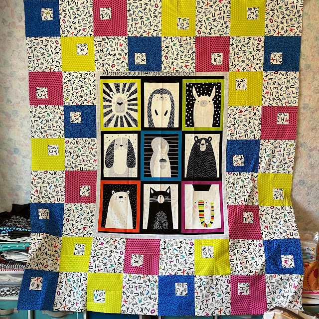completed top of a kid quilt