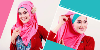 Cara Memakai Jilbab Pashmina Kaos