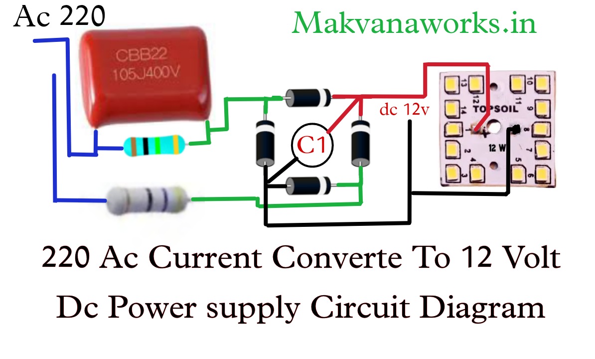 gift Patent undersøgelse 220 Ac Current Converte To 12 Volt Dc Current Power supply Circuit