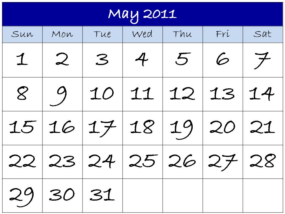 calendar template may 2011. calendar template 2011 may