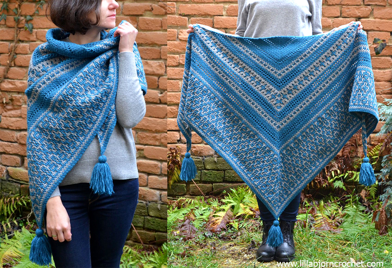 Amaya Mosaic Shawl - crochet pattern by www.lillabjorncrochet.com