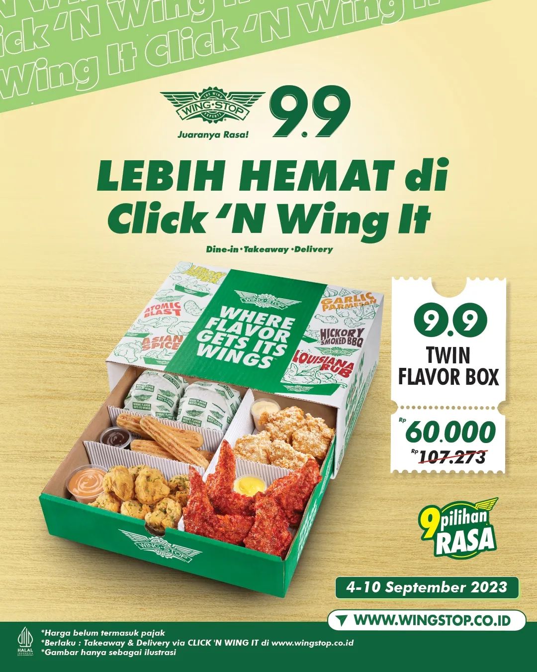 Promo WINGSTOP Spesial 9.9 – Dapatkan Paket Makan Berempat mulai dari Rp 60.000