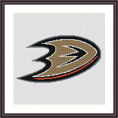 Anaheim Ducks cross stitch needlecraft pattern