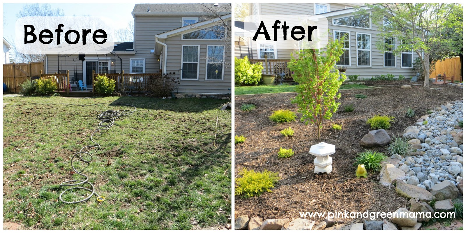 Before and After DIY Backyard Makeover on a Budget from Pink and Green ...