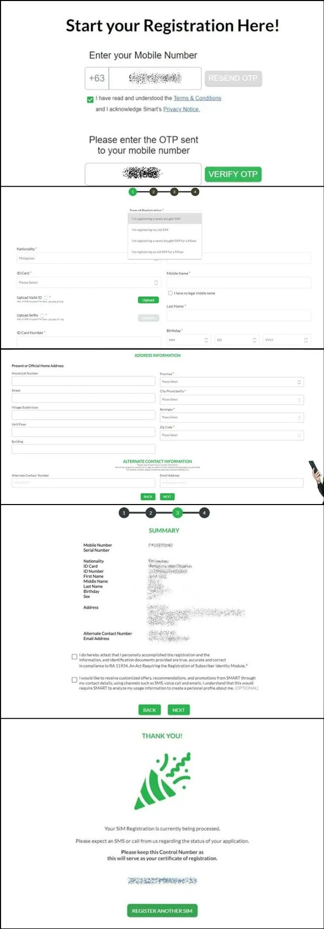 TNT SIM card registration process