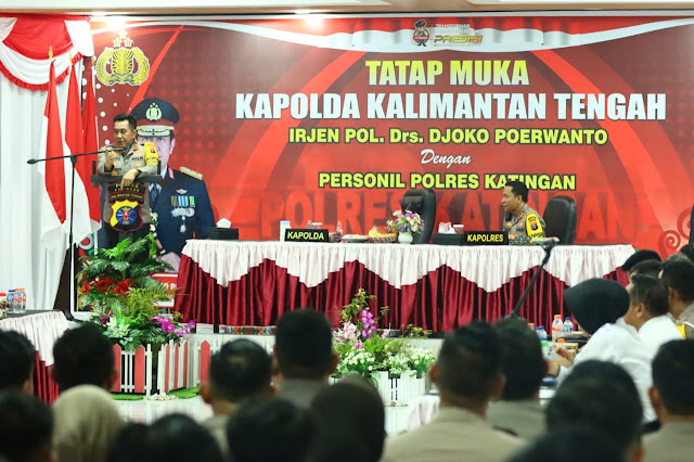 Kapolda Kalteng Jadilah Polisi yang Baik dan Benar saat Mengisi Arahan di Polres Katingan