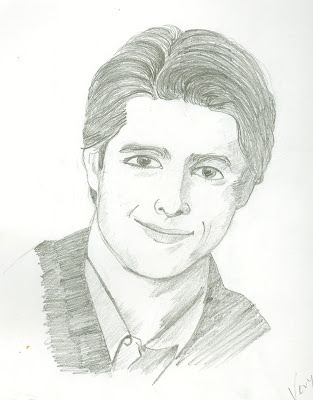 Graphite sketch - smiling man