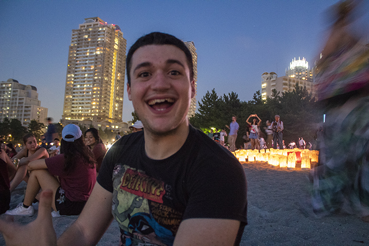 Happy Man at Odaiba Beach