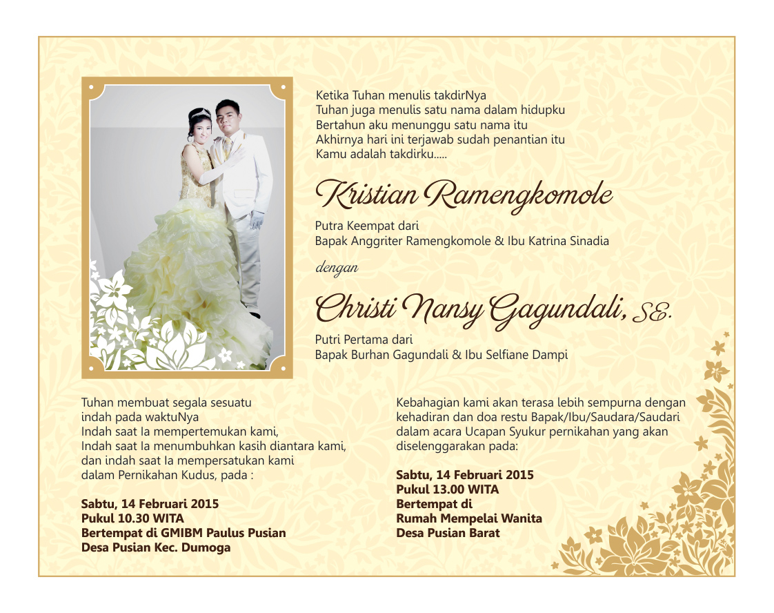 Contoh Desain Kartu Undangan Pernikahan Murah  Kotasurat.com