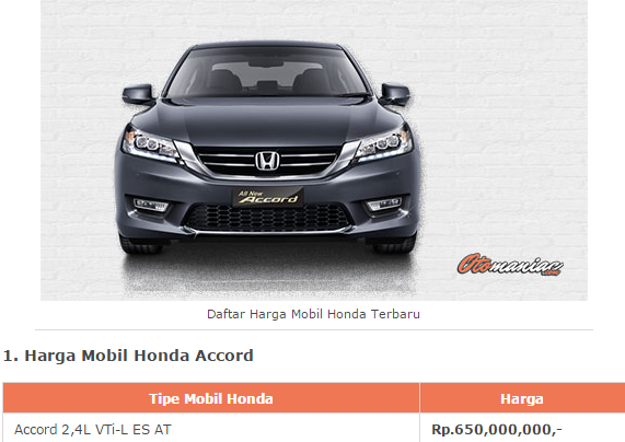 Daftar Harga Mobil Honda Terbaru 2017, Jangan Kaget Dengan Regulasi Baru Ini Anda Pasti Senang