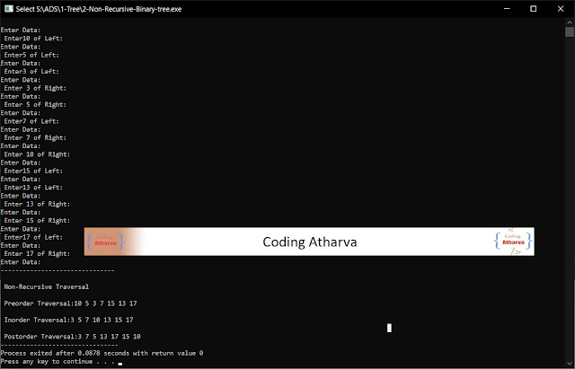 Simple Binary Tree with Non-Recursive Traversal