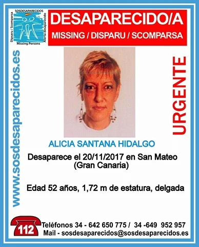 Una mujer, Alicia Santana Hidalgo, vecina de San Mateo, se encuentra  desaparecida