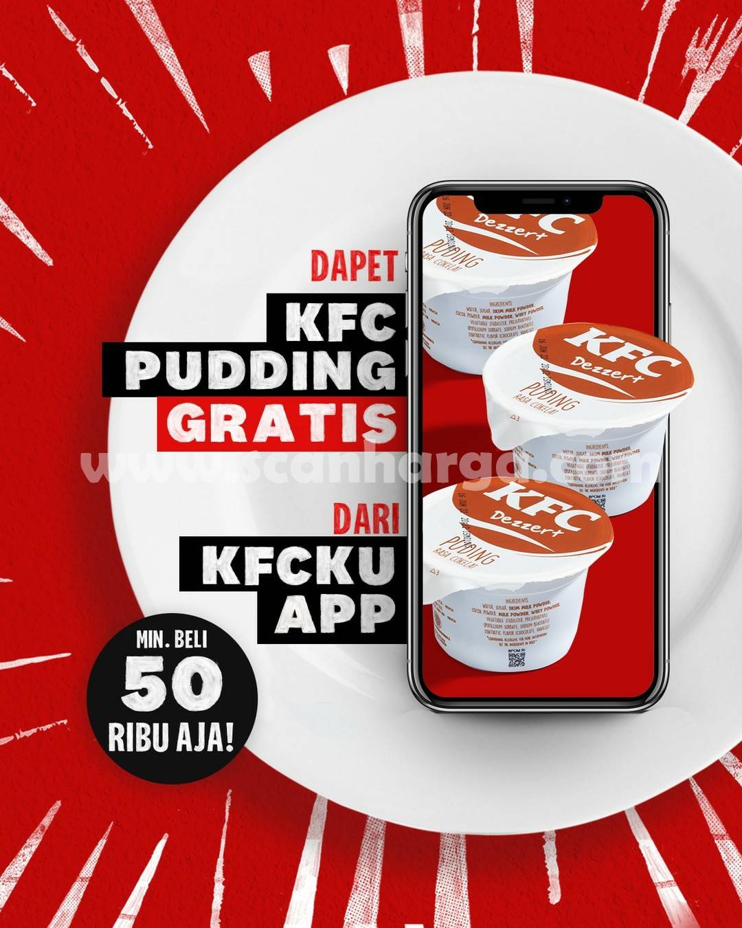 Promo KFC GRATIS Pudding via KFCku App