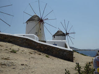 Windmills on Mikonos Greek vacation