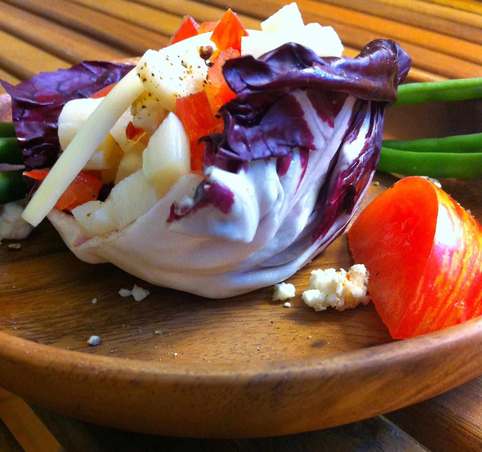 Hearts of Palm in Radicchio Leaf Salad