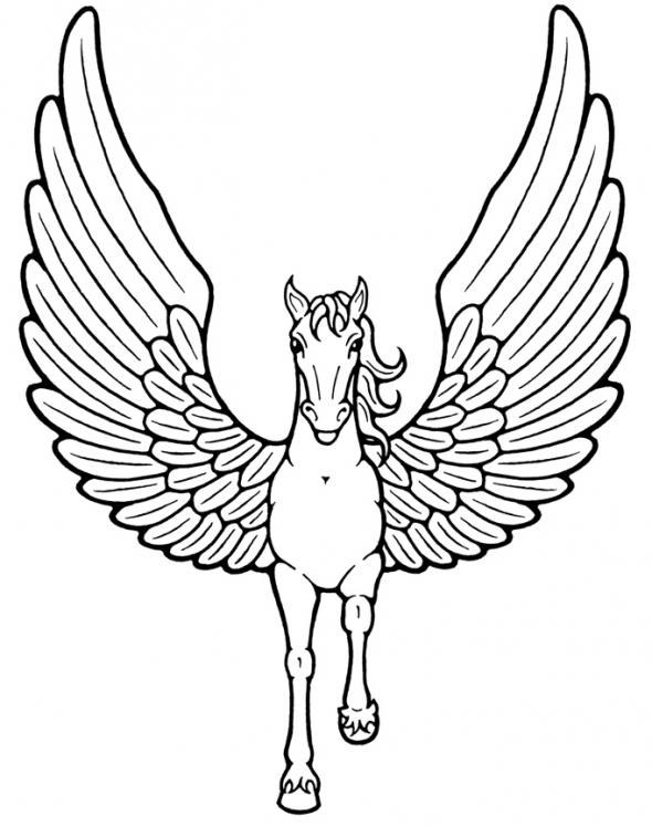 The Unicorns With Wings Coloring Sheet title=