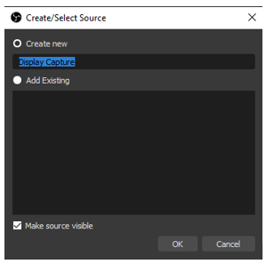 create new display capture