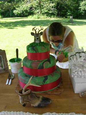 deer theme wedding cake hunting