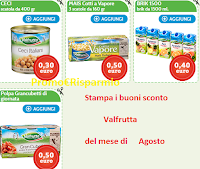 Logo Buoni sconto Valfrutta per il mese di agosto