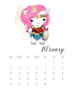 Unicornios Pop: Calendario 2019 para Imprimir Gratis.