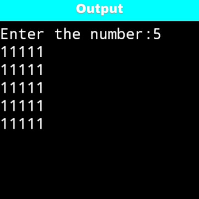 C program to print square number pattern 1