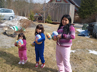 the girls have just found their easter eggs