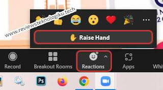 memunculkan raise hand di zoom laptop